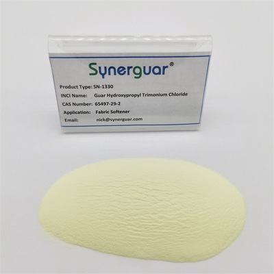 Senior Self Hydrating Cationic Guarkernmehl hat eine hohe Viskosität und einen mittleren Substitutionsgrad für Weichspüler